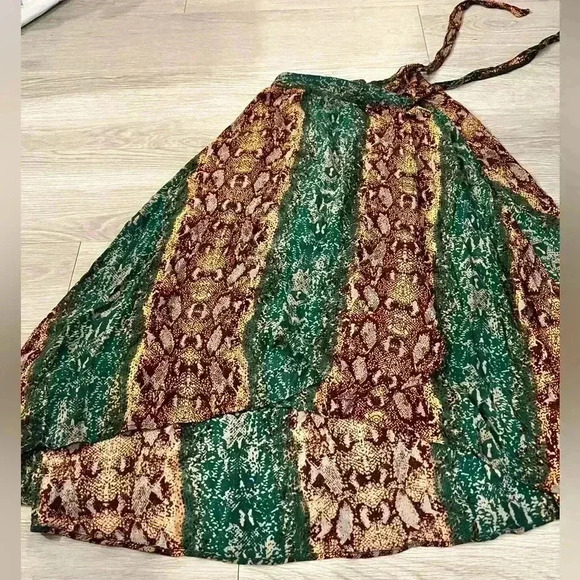 Free people snake print wrap skirt - Picture 1 of 6
